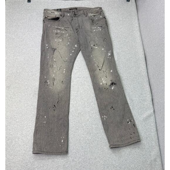 Cult of Individuality Jeans Men's 40x34 Hagen Relaxed Black Distressed Paint